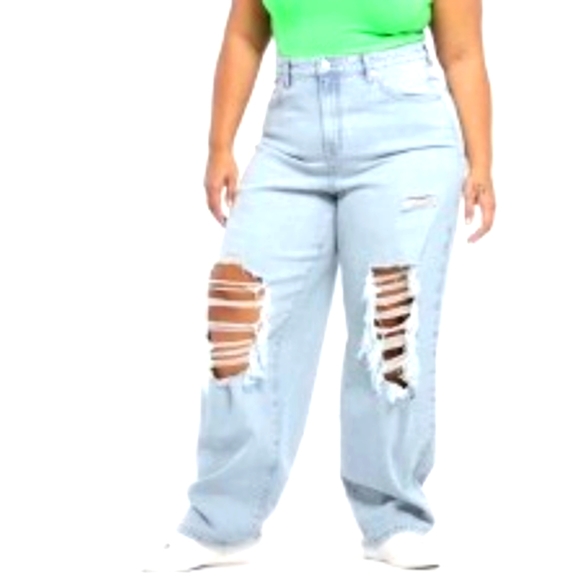 😎WILD FABLE Super High Rise Distressed Baggy Jeans, pants distressed New WoW!! - Picture 4 of 16